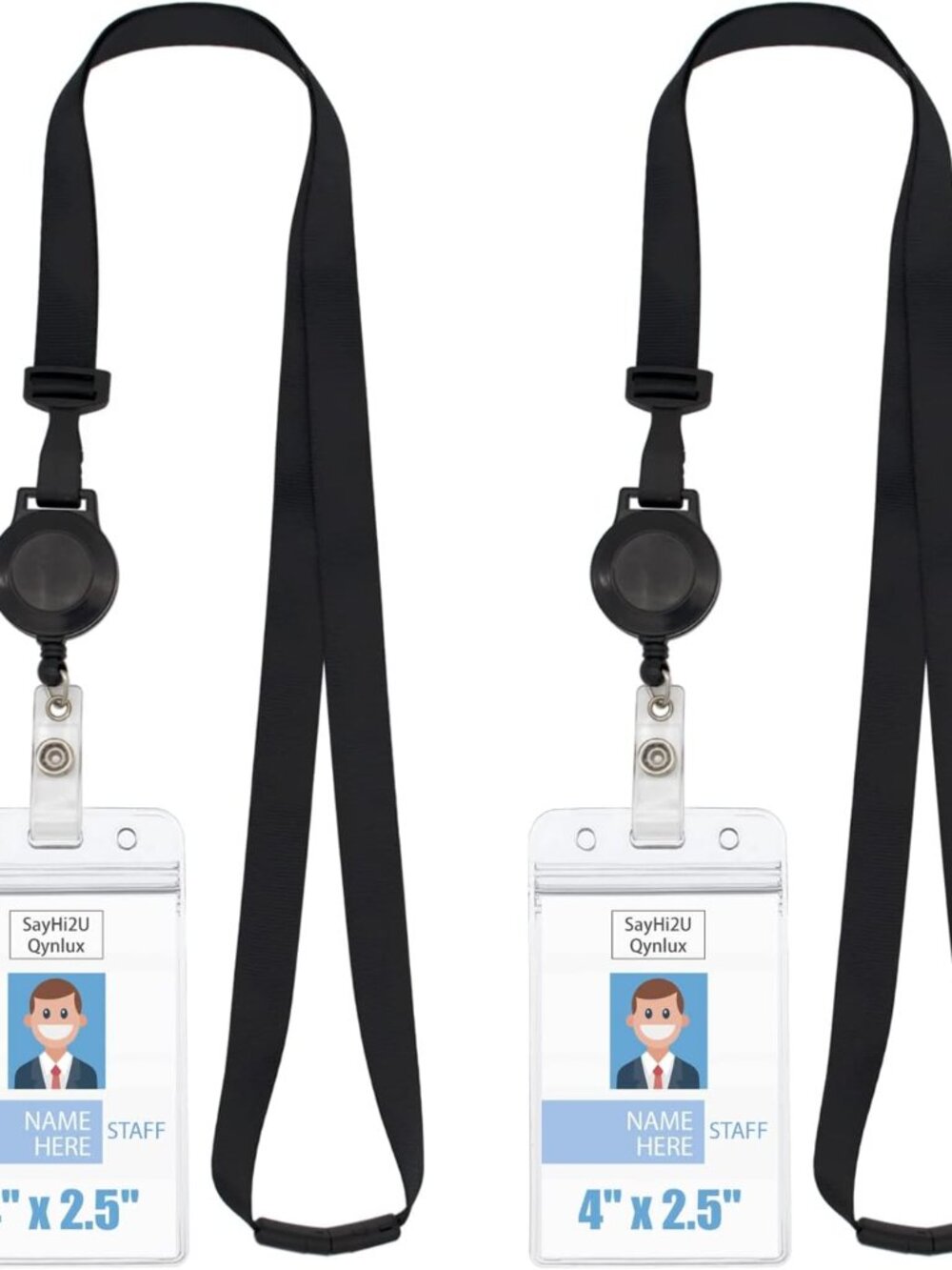 Retractable Breakaway Lanyard with ID Badge Holder, Safety Breakaway Buckle, Adj